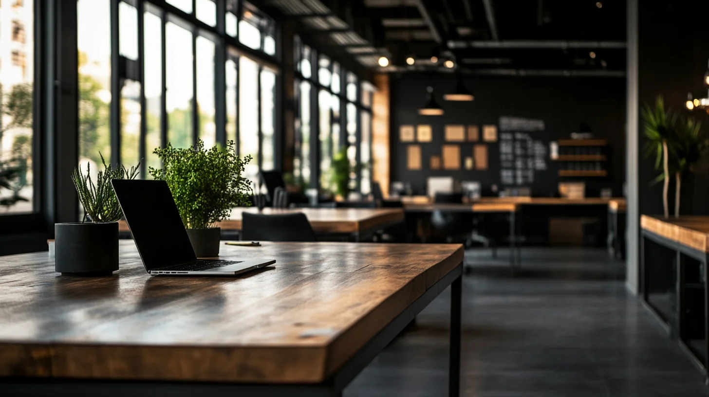 Modern office environment subtly transformed by AI integration by Ted Tschopp