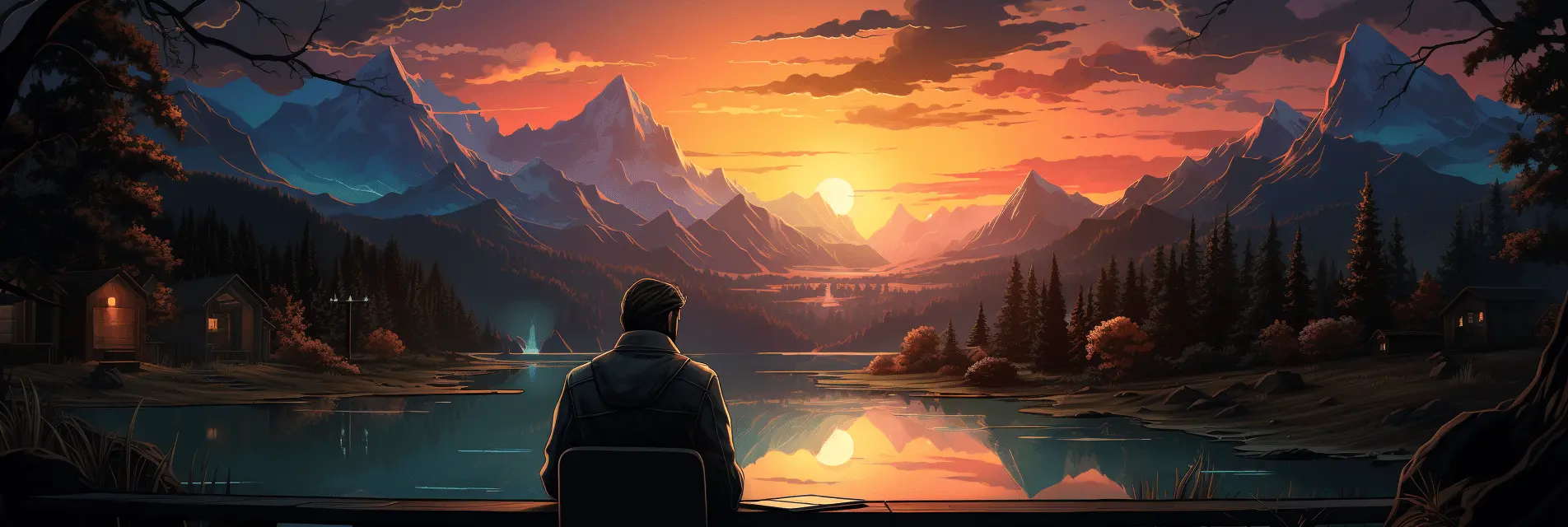 A quiet lakeside landscape