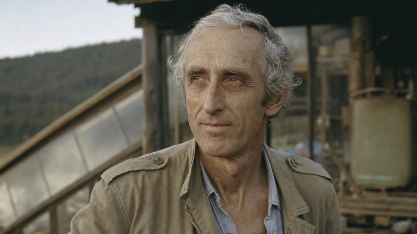 AI-generated photorealistic editorial portrait of Stewart Brand.
