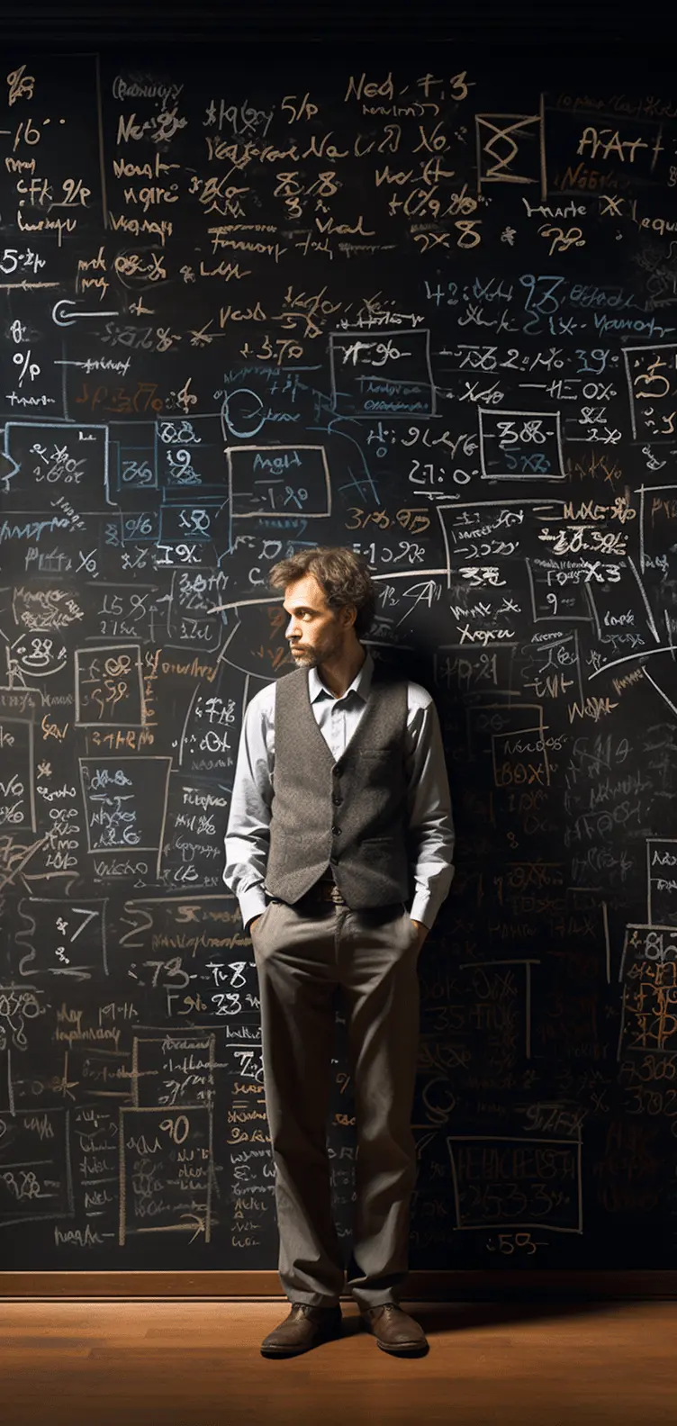 An abstract, orderly design alluding to logic, mathematics, and structured systems.